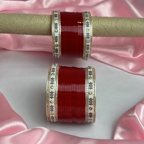 Short Basic Chura With Dot Bangle