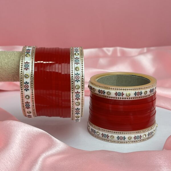 Short Basic Chura With Dot Bangle