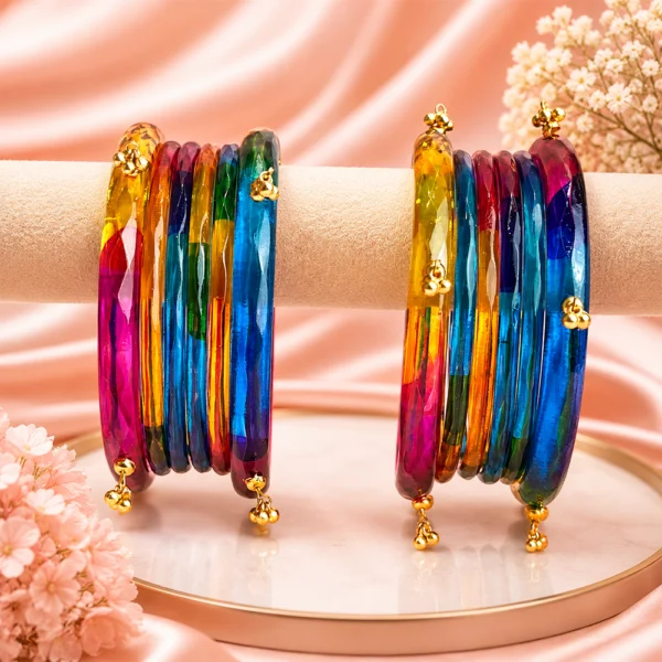 Jelly Bangles Set (Dark-Multi)