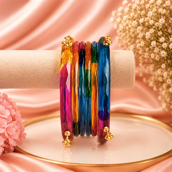 Jelly Bangles Set (Dark-Multi)