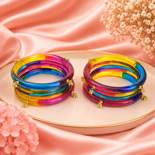 Jelly Bangles Set (Dark-Multi)