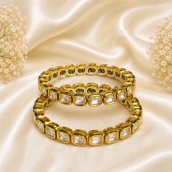 Meenakari D-Shape Kunda Kada