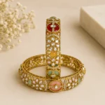 Multi Colour Kundan Flower Kada
