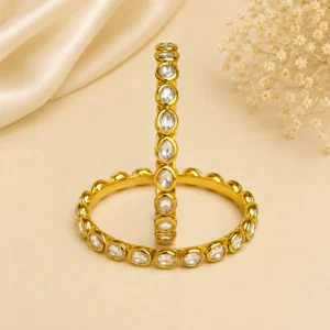 Oval-Kundan Single Line Kada