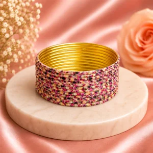 Printed Metal Bangle – G.P. Pink (2)