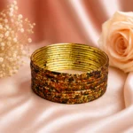 Printed Metal Bangle - Rust-Multi