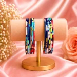 Printed Metal Bangle - White-Multi