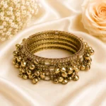 Rectangle Shape Stone Kada with Ghungroo