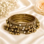 Rectangle Shape Stone Kada with Ghungroo