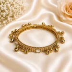 Rectangle Shape Stone Kada with Ghungroo