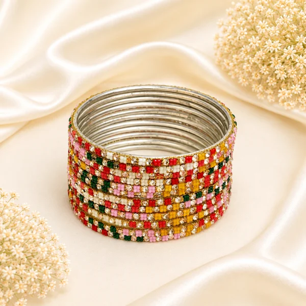 Sleek Fancy Multicolor Lac Bangles (Dark-Multi)