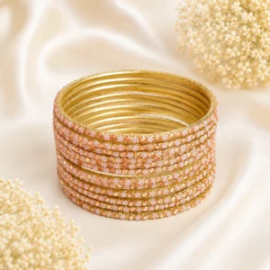 Sleek Fancy Star Lac Bangles (Golden Color) (1)