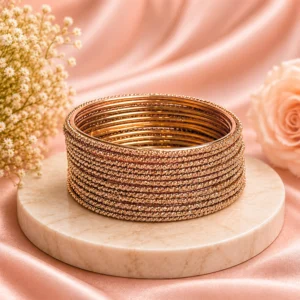 Sparkling Metal Bangle (Rose Gold) (2)