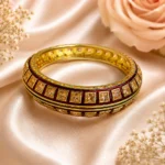 Square-Cut Stone With Meenakari Pacheli Kada