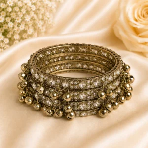 Square Shape Stone Kada with Ghungroo