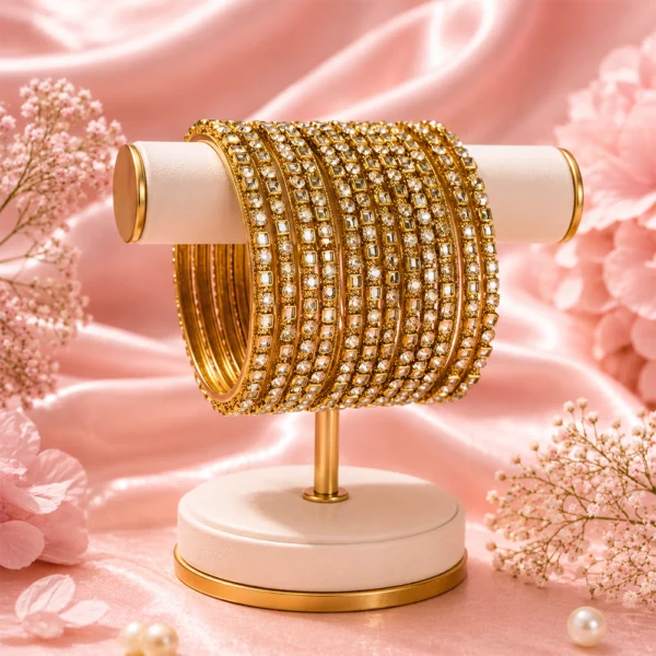 Square Stones Glass Bangles