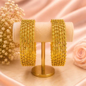 Triangle-Ball Chain Texture Bangle